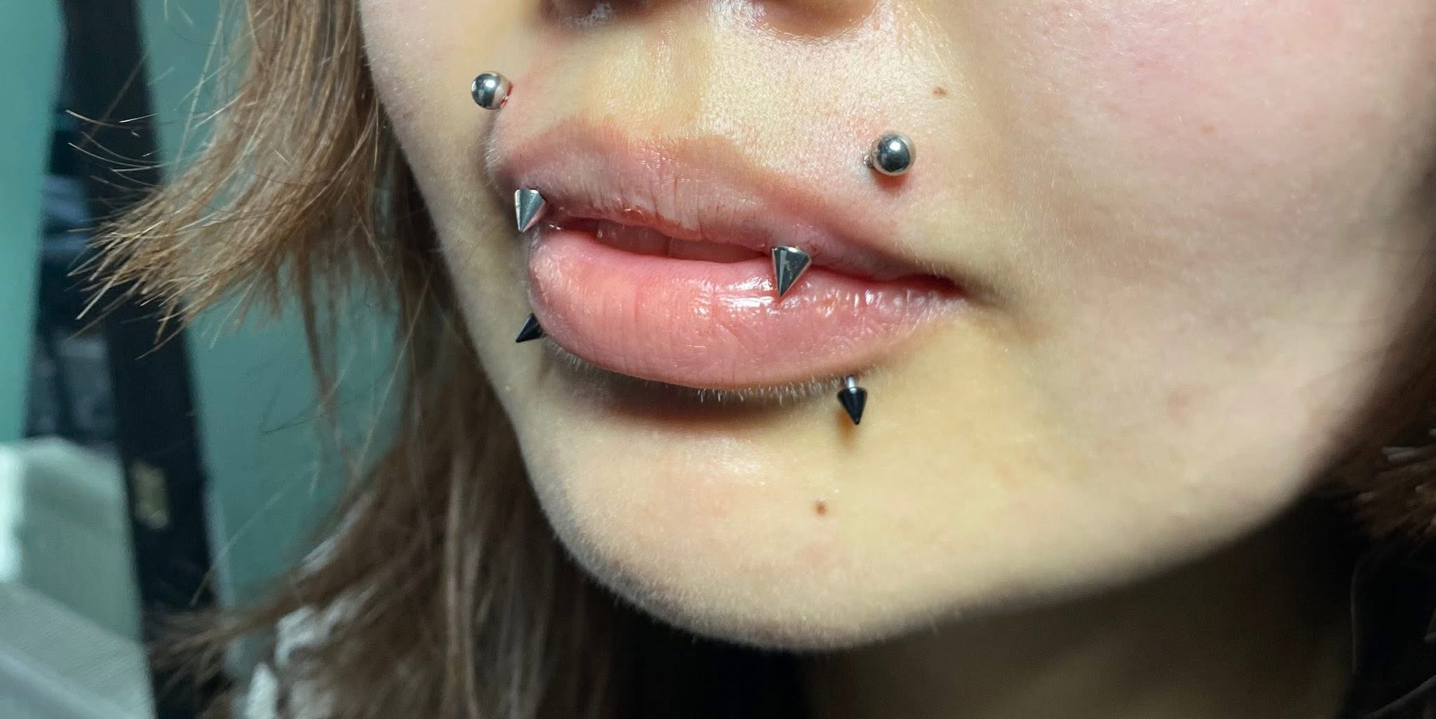 Lip piercing